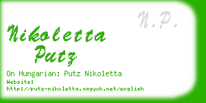 nikoletta putz business card